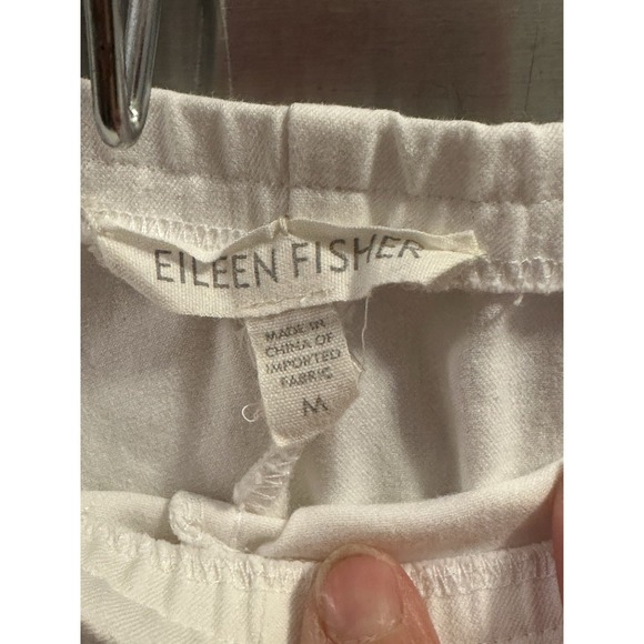 Eileen Fisher Women's Capri Pants White SzM 95 Org Cot 5 Sp Beach Brunch Boating - Picture 2 of 10